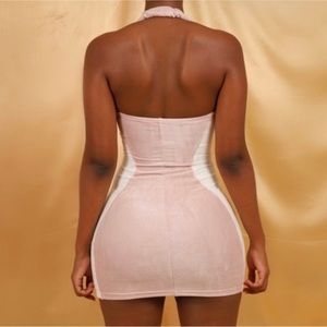 Contour Dress Bad Society Club - hot pink & white - xsmall - New with strip seal